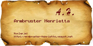 Armbruster Henrietta névjegykártya